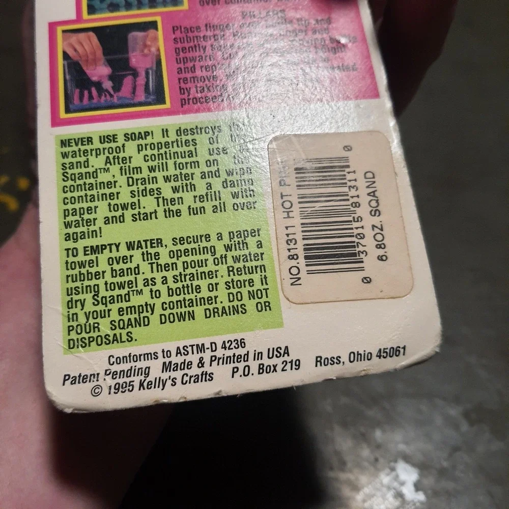 RARE Vintage 1990s Roseart Pink SQAND Underwater Sculpting Sand, Sealed Bottle